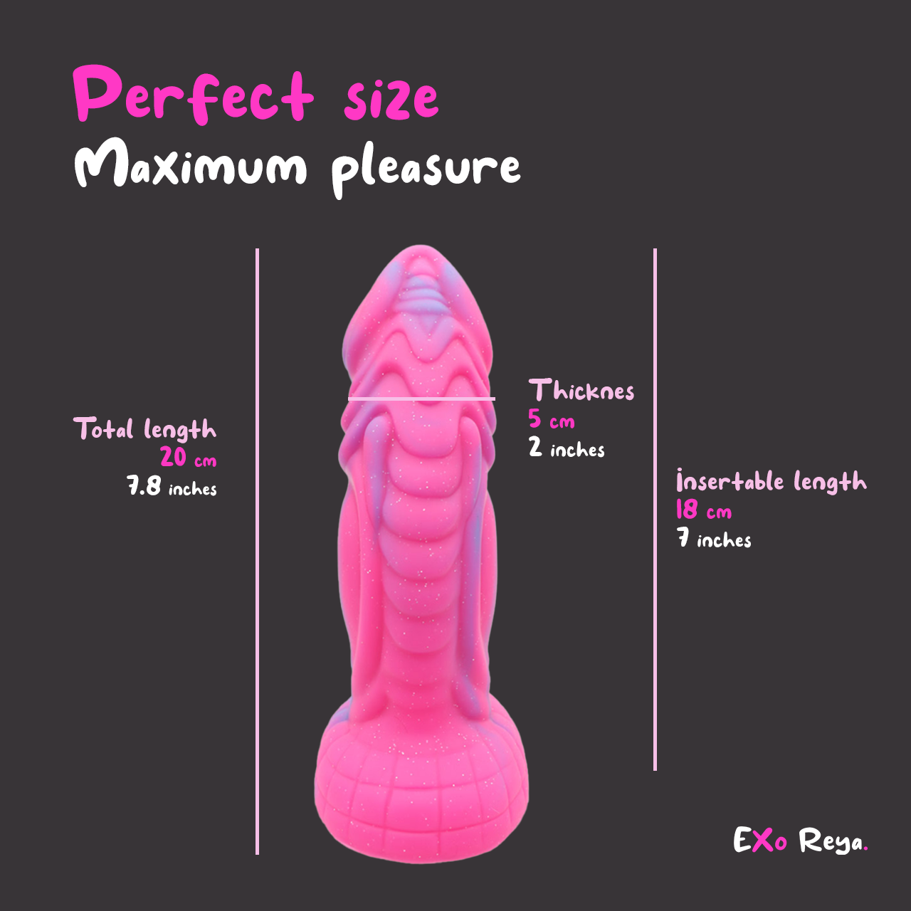 Pink Dragon Dildo 8", 20cm
