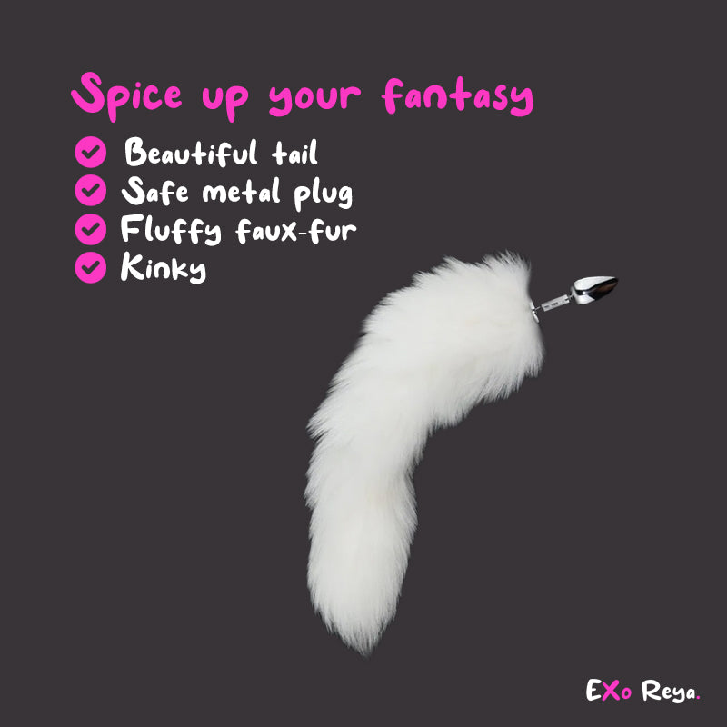 Fluffy Fox Tail Butt Plug, 3 Sizes, Interchangeable - Exo Reya Fluffy Fox Tail Butt Plug, 3 Sizes, Interchangeable - Exo Reya
